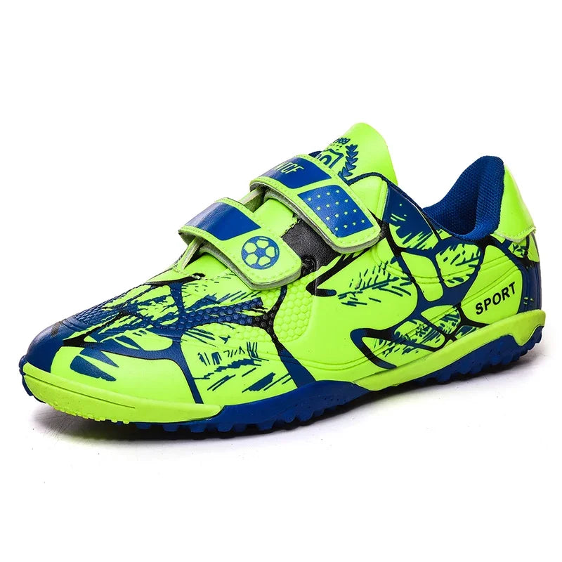 Kids Soccer Shoes Outdoor Non-Slip Football Sports Shoes Boy Training Shoes Child HOOK&LOOP Lightweight Children's Soccer Cleats