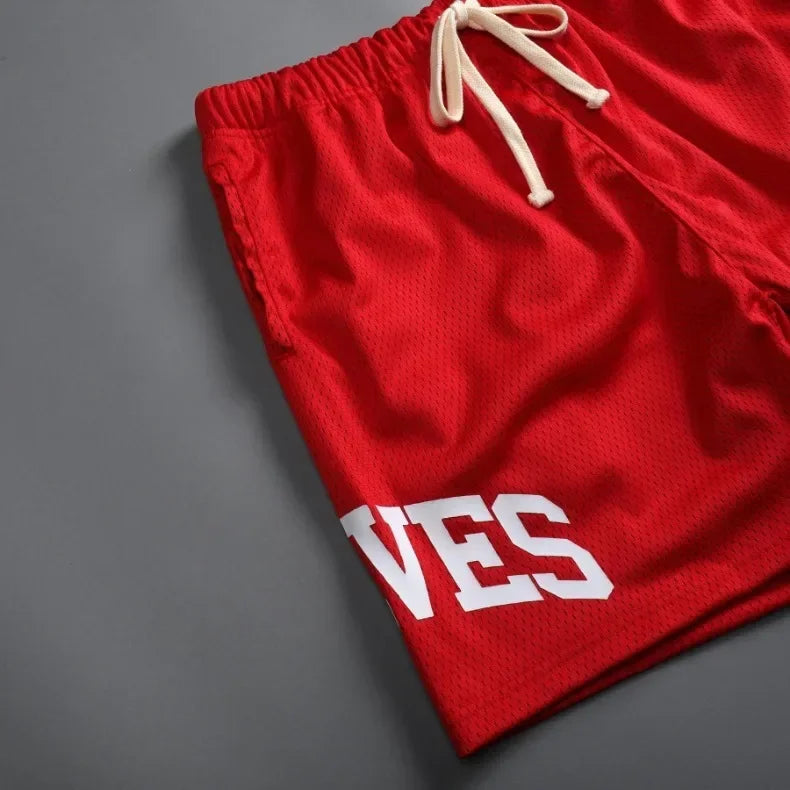 Mens Summer Streetwear Sports Casual Motorcycle Shorts Gym Fitness Mesh Quick Dry Running Beach Basketball Jogger Short Pants