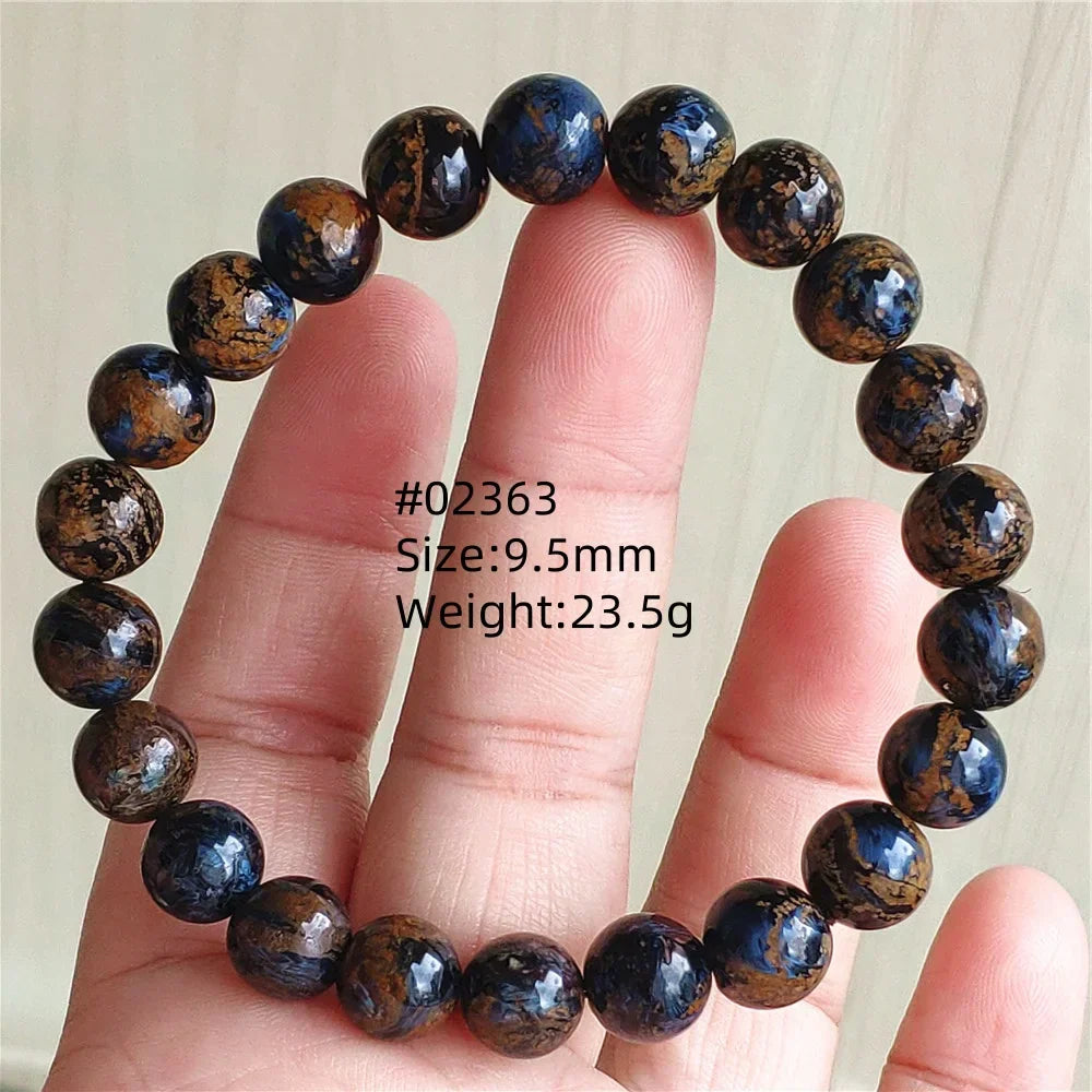 Natural Blue Pietersite Bracelet Women Men Beads Round Beads Chatoyant Cat Eye Fire Pietersite Namibia AAAAAA