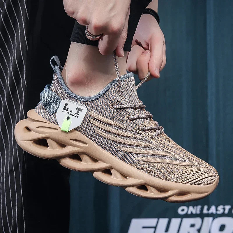 Mens Sport Shoes Breathable Lightweight Sneakers Outdoor Mesh Black Running Shoes Athletic Jogging Tenis Walking Shoes Man