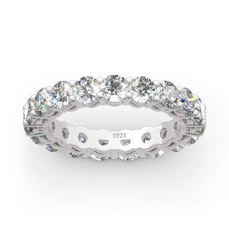 Personalized Moissanite Full Eternity Bands 925 Sterling Silver Ring For Women Girl Fine Jewelry 5mm 3mm D Moissanite Ring