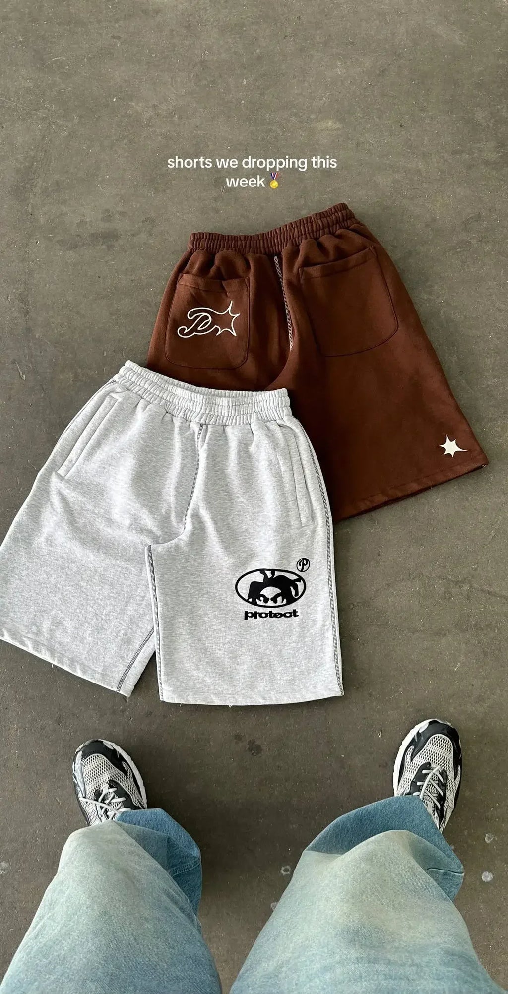 Summer Men Grey Cotton Y2K Hiphop Streetwear Shorts European Street Style Trendy Baggy Casual Cargo Urban Casual Wear Fashion