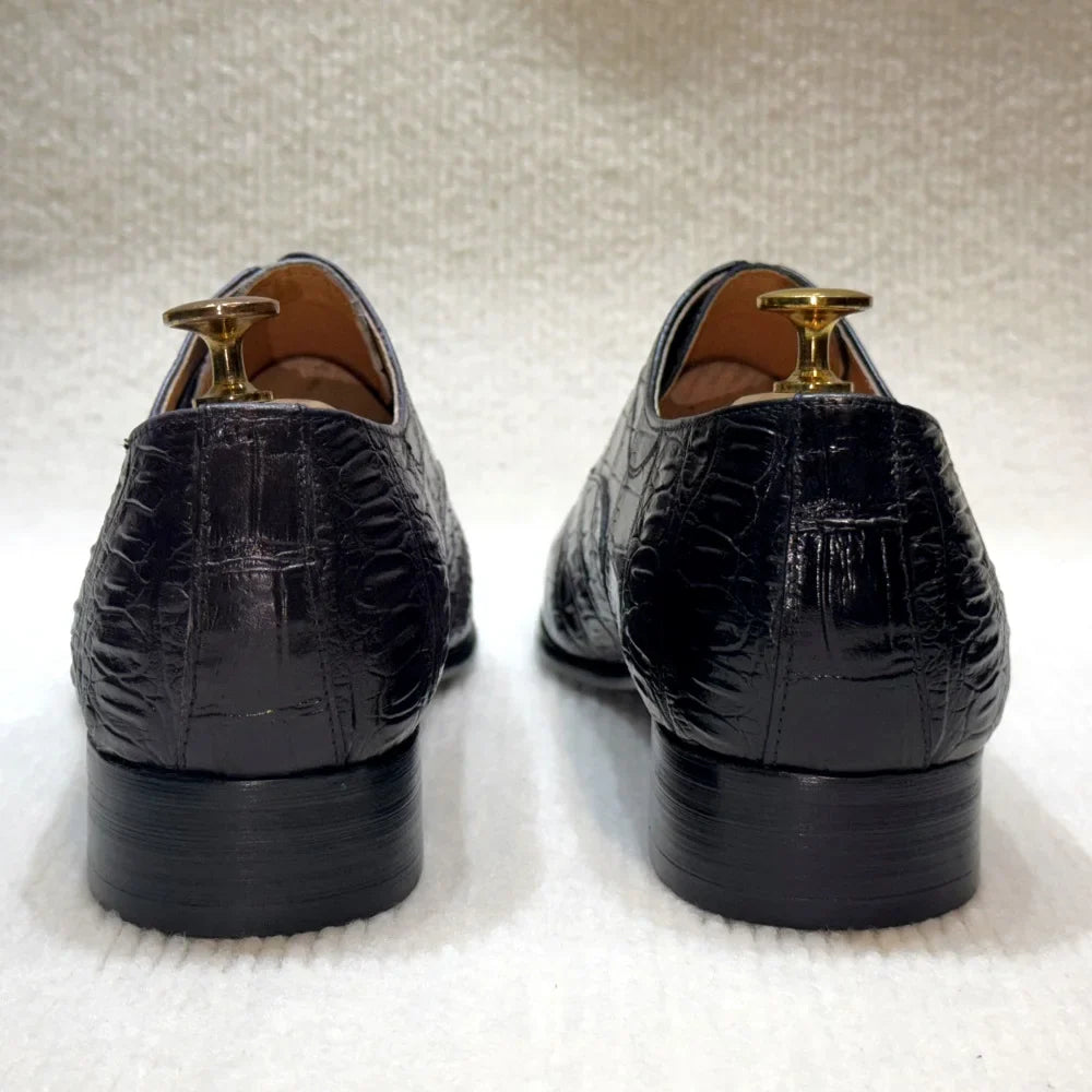 Men's Genuine Leather Oxford Dress Shoes Classic Wingtip Lace-Up Formal Shoes for Wedding Party Business Office
