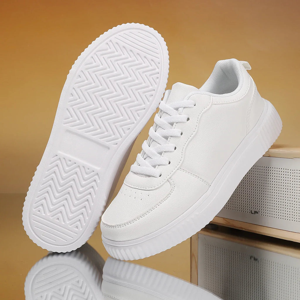 Men's Colorblock Casual Sneakers Perforated Leather Court Sneakers