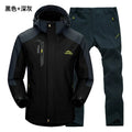 Outdoor Jacket Pants Sets Men Fleece Thermal Waterproof Windproof Hooded Jackets Hiking Military Trip Mountain Camping Clothes
