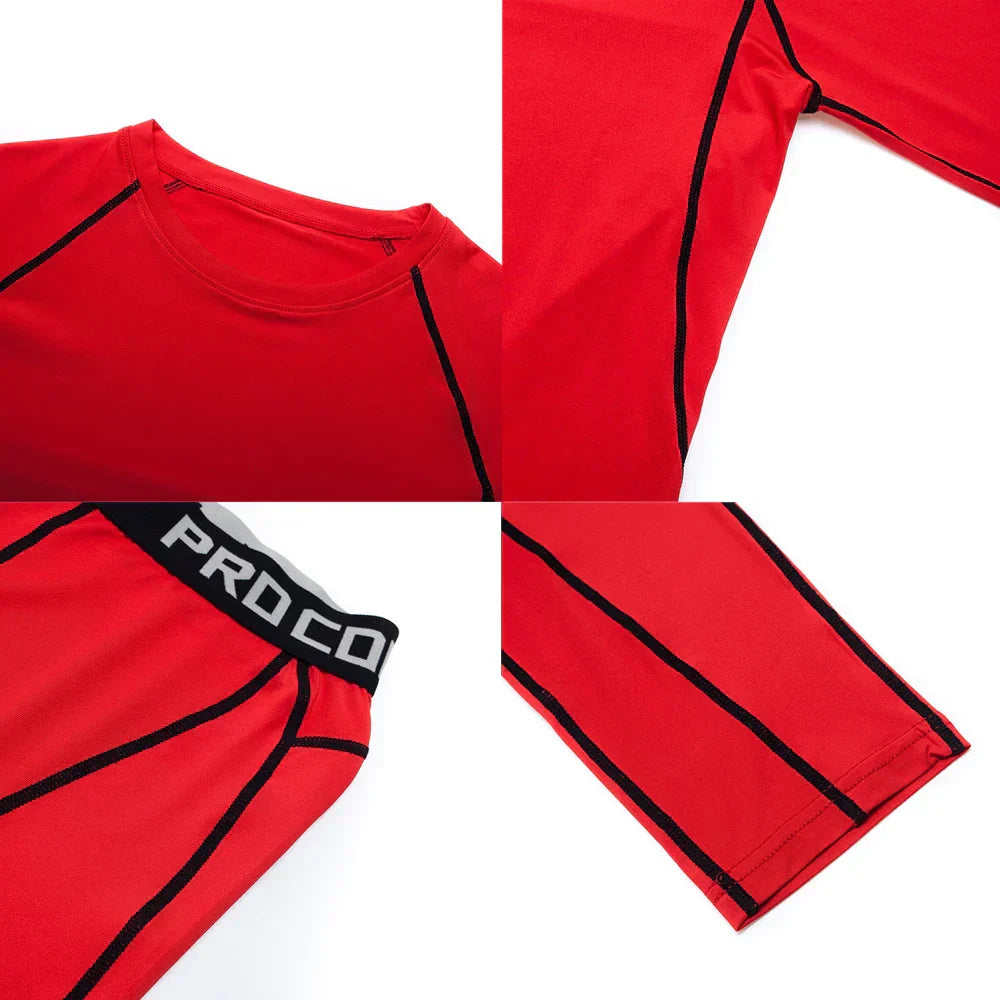 2024 Men's Running Fitness Sportswear Athletic T-Shirt Training Gym Clothes Sports Suits Workout Jogging Rashguard Men's Kit