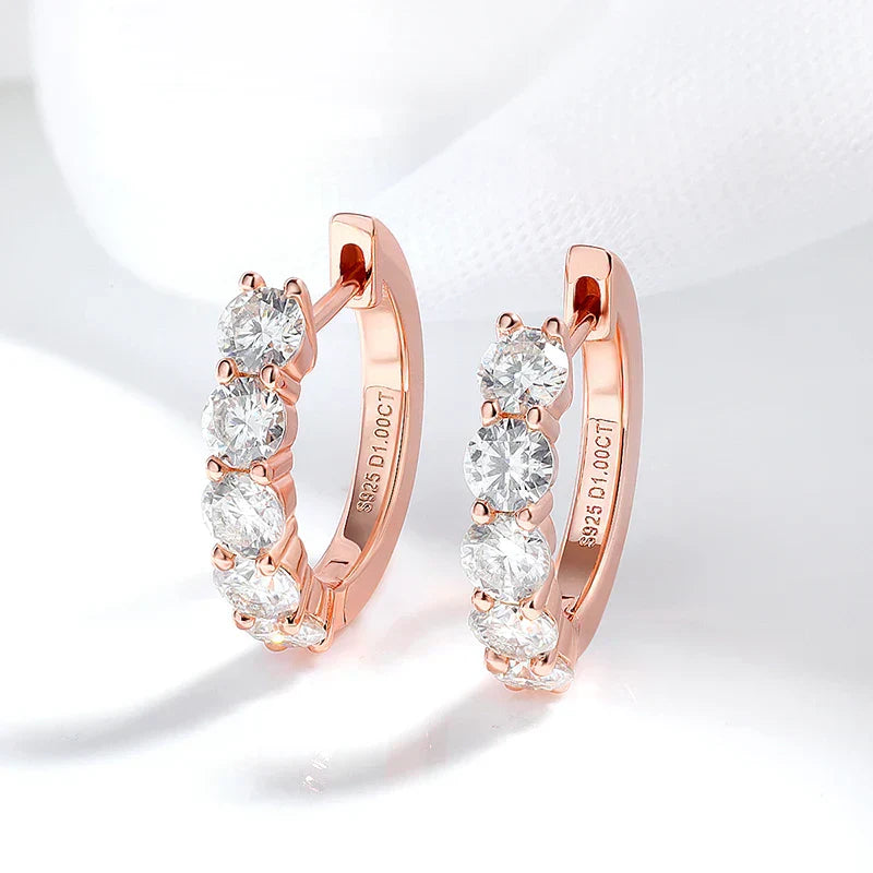 Each 0.2CT 3.5mm Certified All Moissanite Hoop Earrings for Women Classic Sparkly Bridal Jewelry Pure 925 Plated 18K