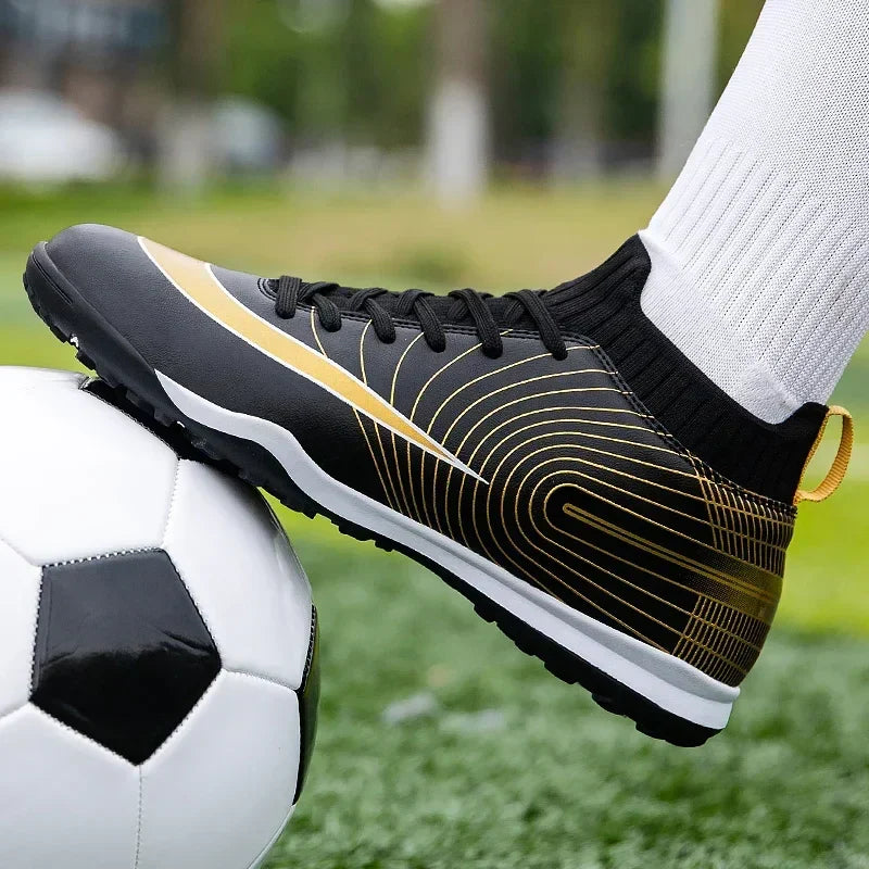 Men Soccer Shoes Ankle Outdoor Long Spikes Football Boots TF Professional Grass Cleats Unisex Football Shoes Chuteira Society