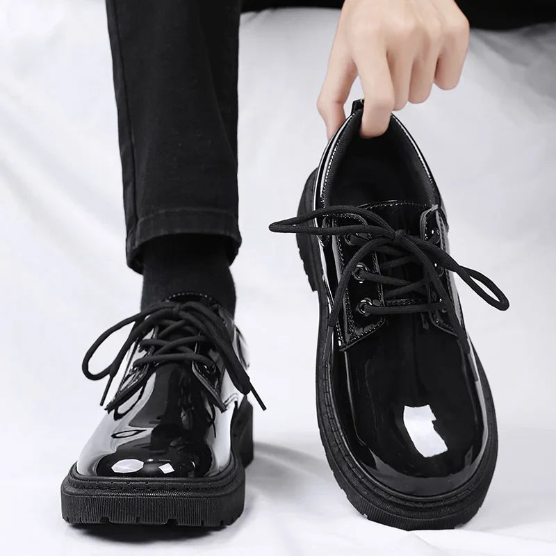 Men's Formal Dress Shoes – Classic Lace-Up Faux Leather Office Shoes for Business & Events