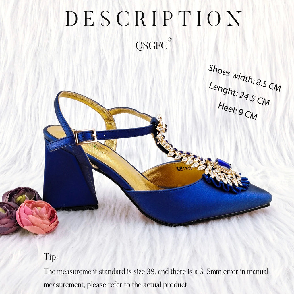 Royal Blue Noble Three-Dimensional Bag With Elegant High Heels