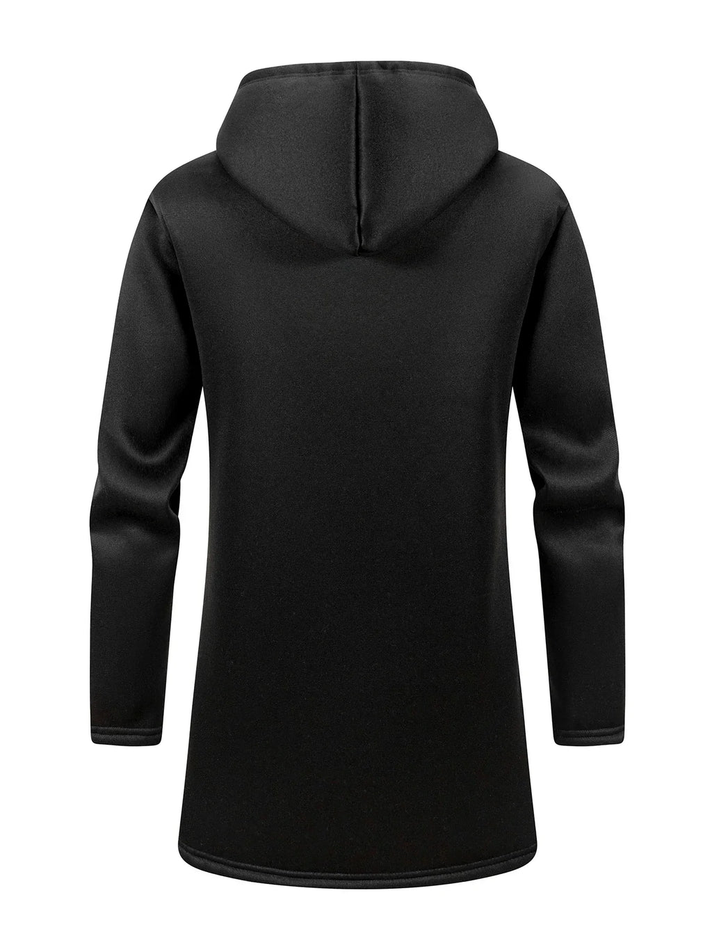 Men's Winter Warm Long Coat Zipper Jacket Zip Windbreaker Thick Fleece Windproof Overcoat Casual Contrast Color Hooded Jacket