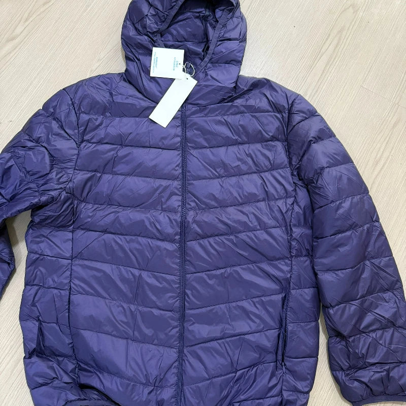 2025 Autumn and Winter New Lightweight Down Jacket Men's Short Hooded Joker Lightweight Thin White Duck Down Plus Size Coat