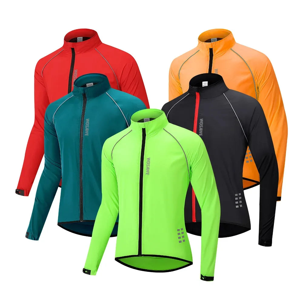 Men's Cycling Windbreaker Ultralight Reflective Windproof Jacket Men MTB Road Bike Wind Coat Long Sleeve Bicycle Clothing
