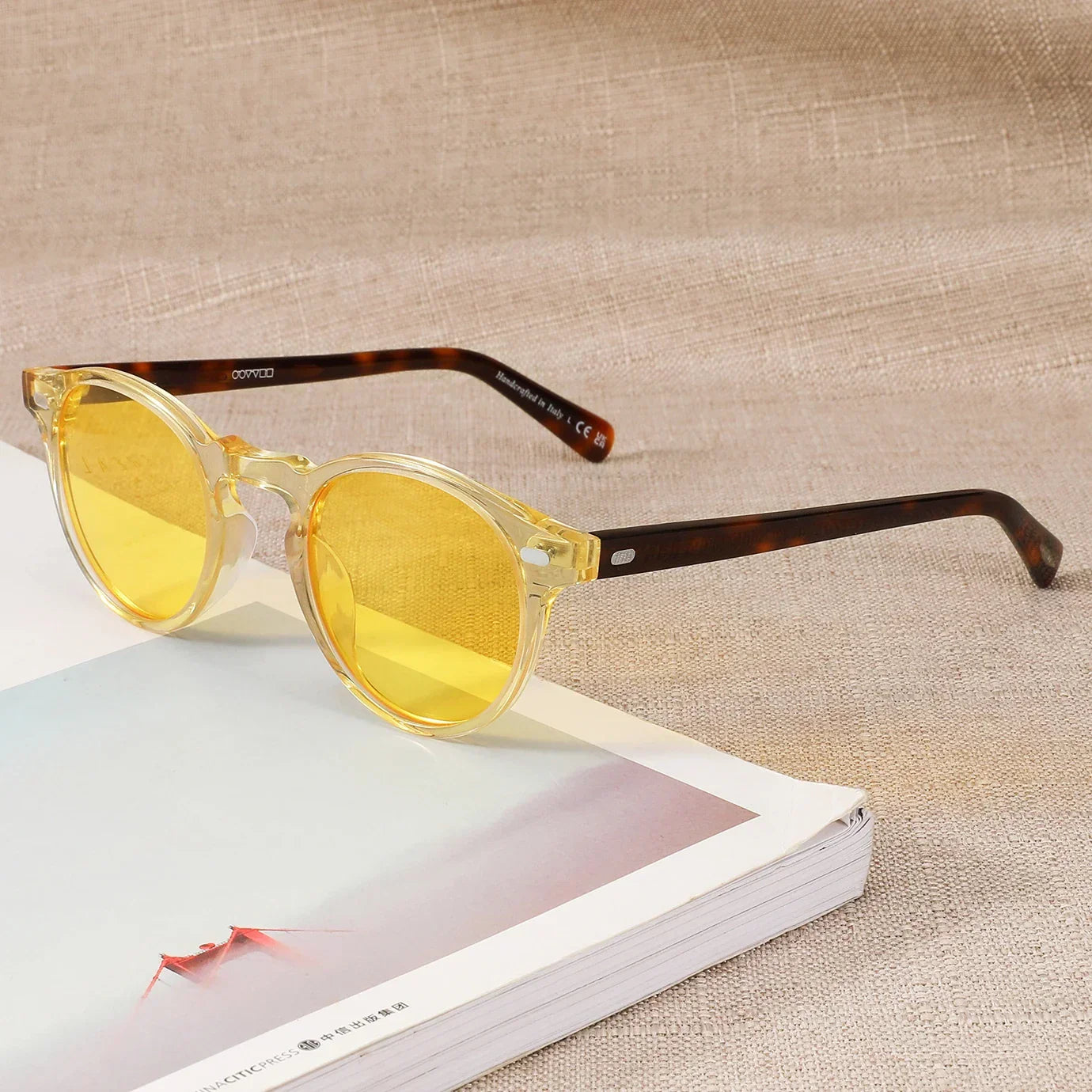 Gregory Peck Vintage Polarized Sun Glasses OV5186 Clear Frame Sunglasses Brand Designer Men Women OV 5186 Gafas Oculos with case