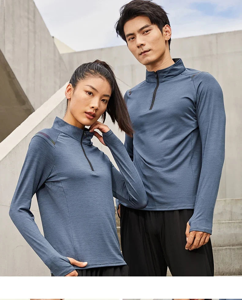 Autumn New Unisex Long Sleeve T-shirt Men Sweatshirt Fitness Shirt Tight Upperwear Anti-sweat Breathable Running Top ﻿