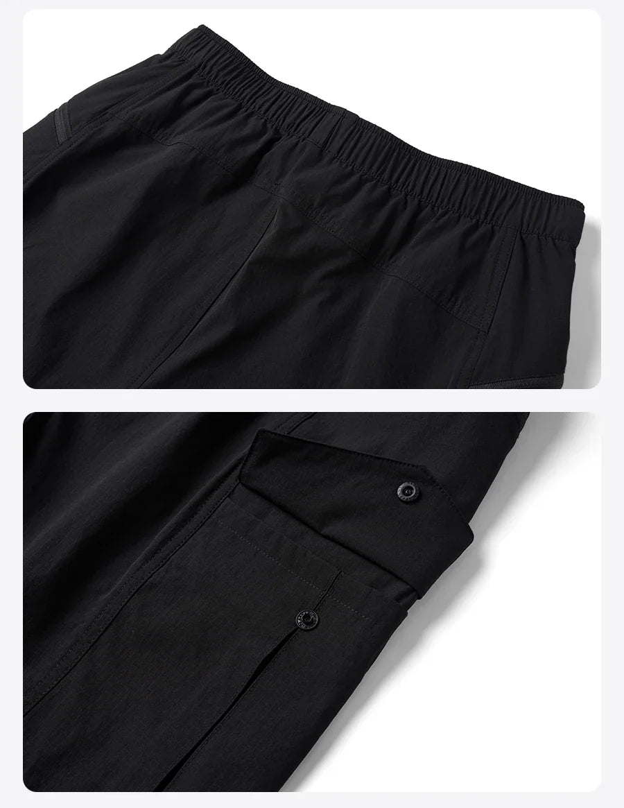 2026 Summer New Oversize 145gsm Elastic Quick Dry Fabric Shorts Men Elastic Wait Cargo Outdoor Shorts