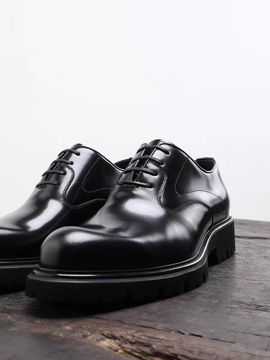 British Style Trendy Formal Business Young Commuter Shiny Oxford Groom Wedding Thick Sole Height Increasing Casual Leather Shoes