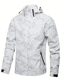 Men's Casual Lightweight Waterproof Windbreaker Jacket, Full Zip Up Hooded Shell Outdoor Hiking Coat For Autumn Size