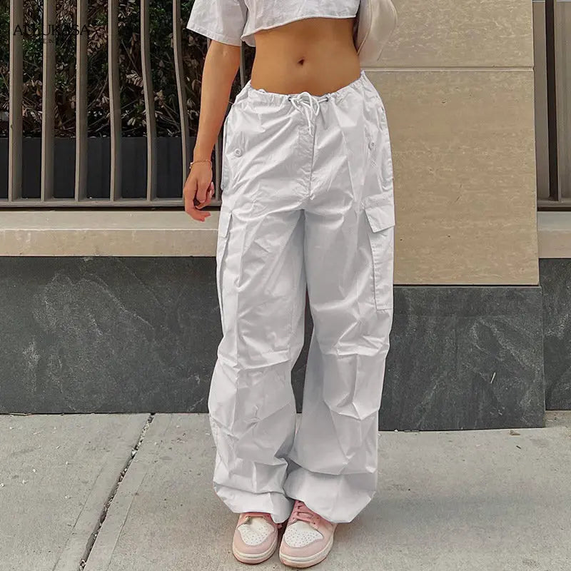 Y2K Clothing Oversized Plus Size Low Waist Parachute Loose Sweatpants