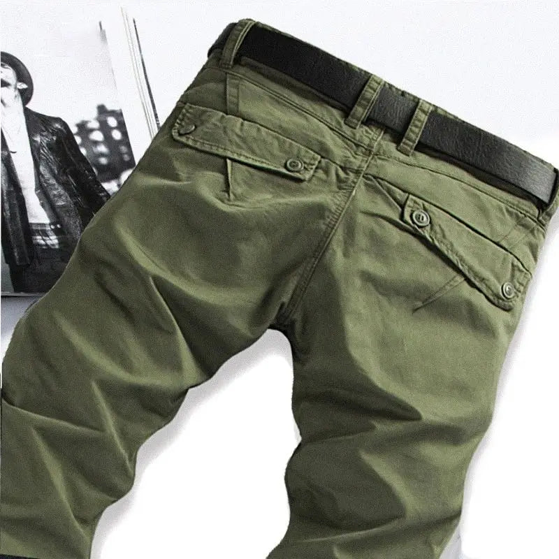 Spring and Summer Men's Casual Thin Labor Cargo Work Wear Army Slim Straight Overalls Cotton Long Pants Large Size Trousers