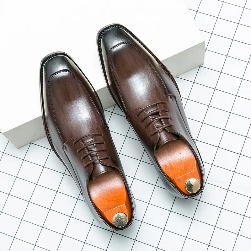 Fashion Dress Shoes Men Lace Up Business Social Shoe Male Plus Size 36-46 Daily Formal Men Shoes