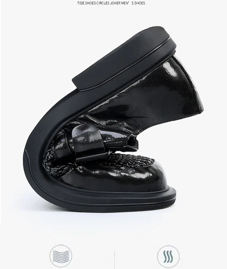 Breathable Hallow Business Leather Shoes for Men Buckle Designer Black Fashion Casual Shoe Male Summer British Elegant Shoes Man