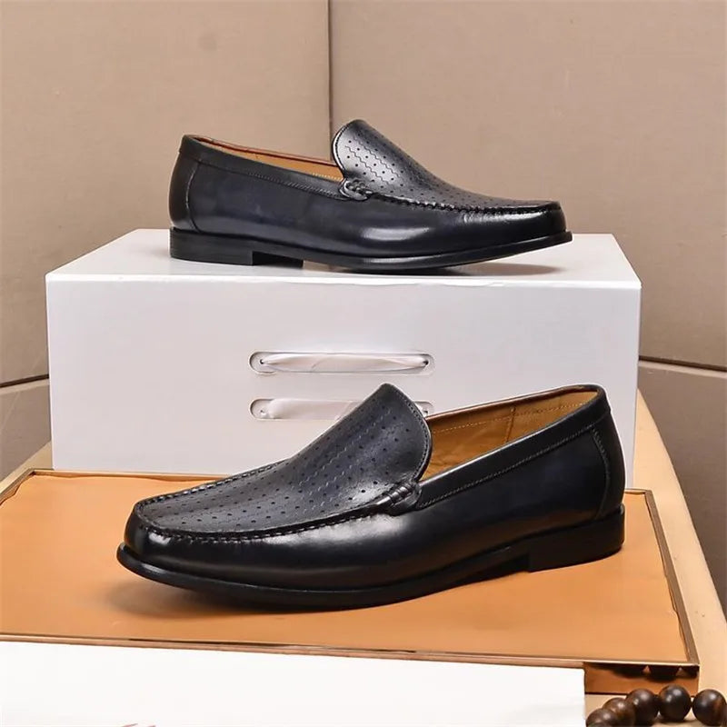Newest 2025 Genuine Leather Men Driving Shoes Slip On Super Quality Comfortable Men Casual Cowhide Leather Moccasins Loafers