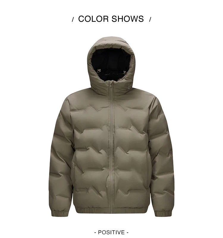 Down Jacket Men 2026 New Waterproof Hooded Outerwear Winter Clothing Solid Color Versatile Thick Down Coat For Man