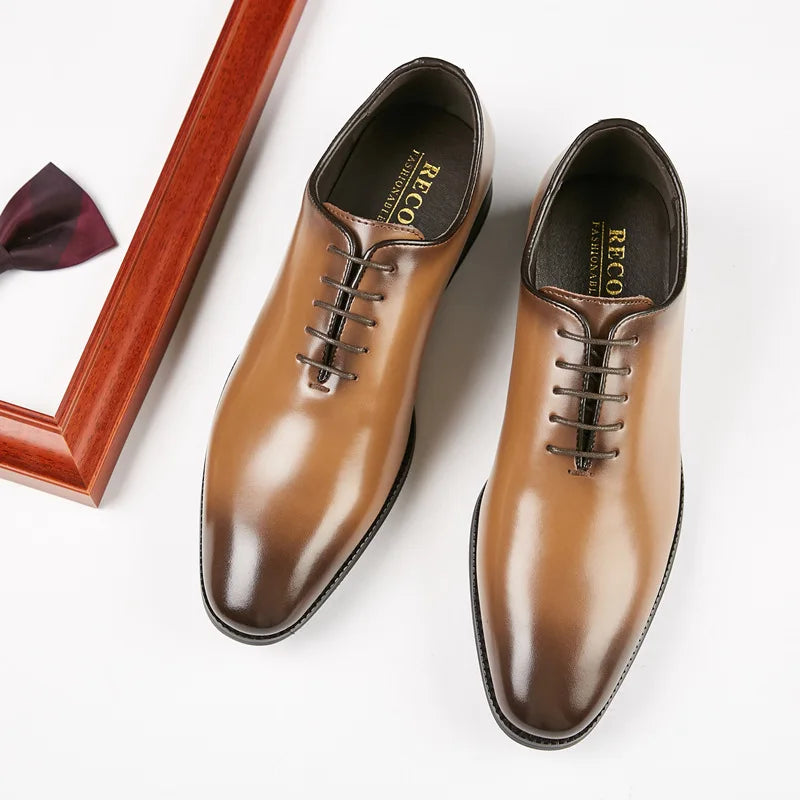 Large Size Men's Shoes New High Quality Cowhide Memory Foam Stitching Soles Business Dress Shoes Men Genuine Leather Shoes