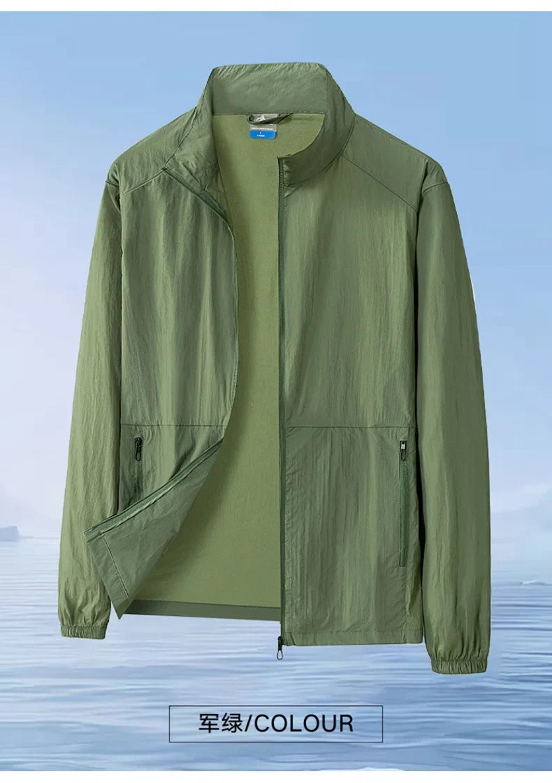Oversize 7XL 8XL Summer UV Sun Protection Light Jacket Men Outwear Sport Cycling Hiking Fishing Coat Men Resistant Skin Clothing