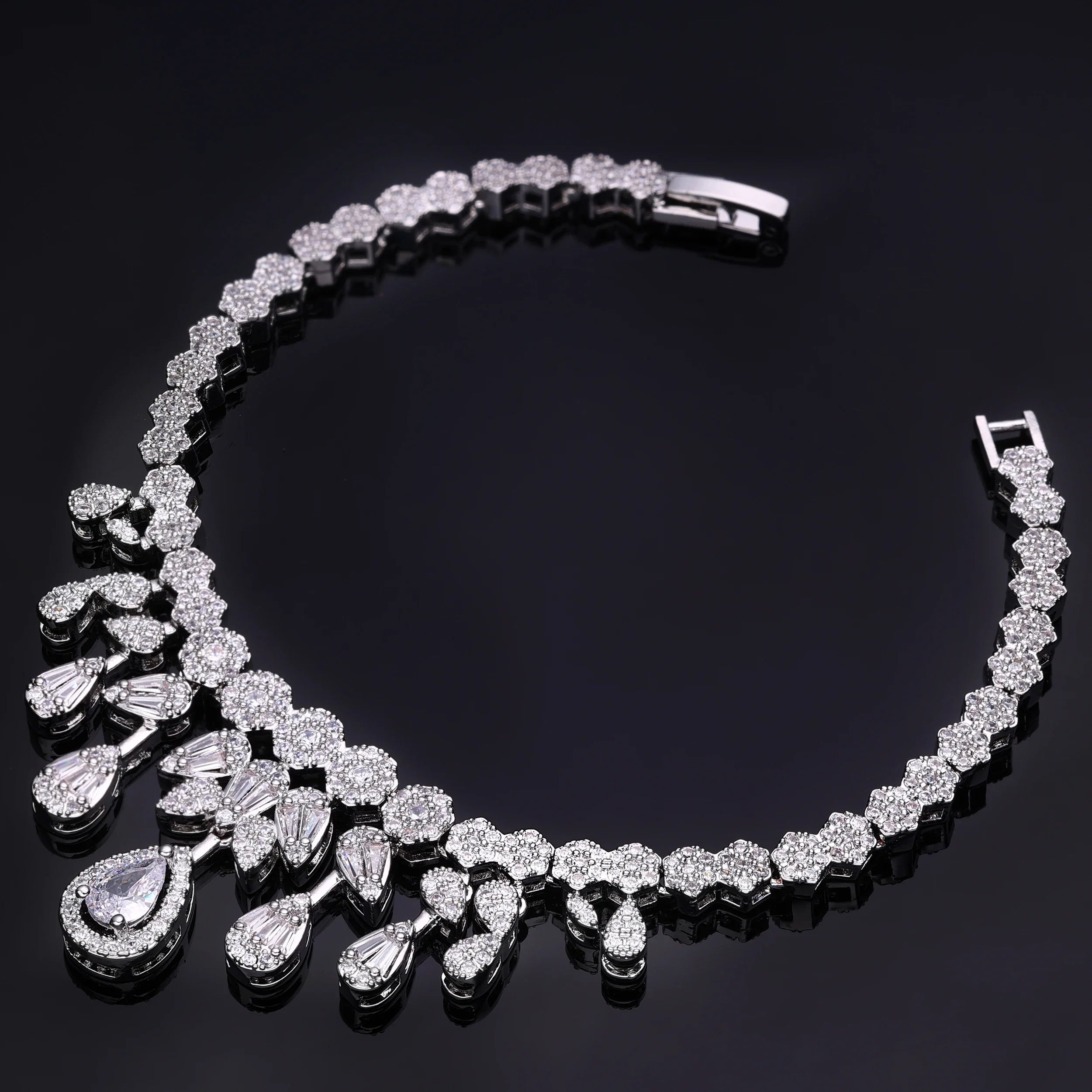 2023 New Dubai Nigeria Africa 4-piece Set Women's Cubic zirconia Jewelry Set Bridal Wedding Party Luxury CZ Crystal Jewelry Set