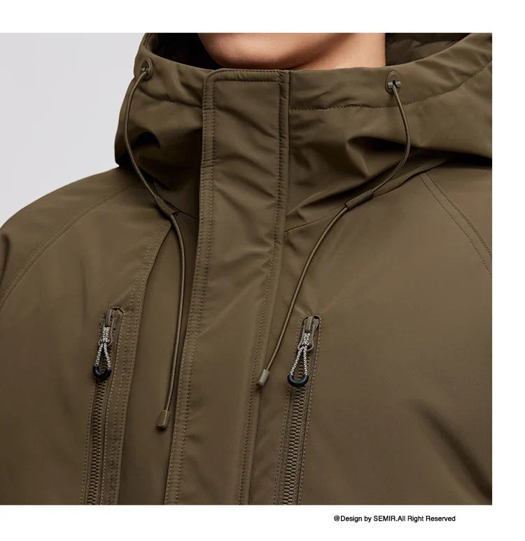Cotton-Padded Jacket Men 2024 Winter Waterproof, Oil-Resistant, Stain-Resistant and Windproof Outerwear Loose