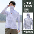 Mens UPF50+ T-Shirt Hoodie Tight Sports Casual Sun Protection T-Shirt Running Quick Dry Hoodie Sunscreen Fishing Men's Clothing
