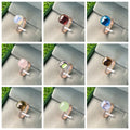 Hot Sale Elegant Candy Color Rose Gold Plated Ring Women Sparkling Zircon Crystal Fashion Jewelry Gift 28 Shades Birthday Gift