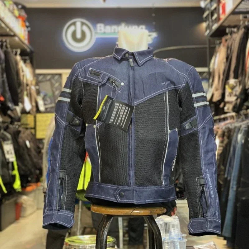 Jacket Spring Breathable Denim Mesh Racing Ride High-performance Drop Resistance Clothing Motorcycle Jacket