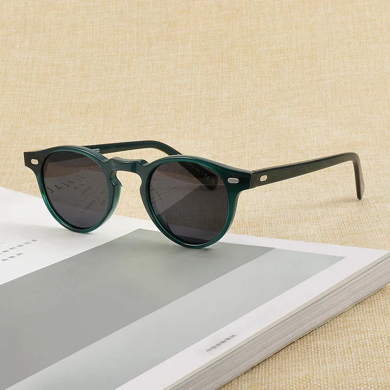 Gregory Peck Vintage Polarized Sun Glasses OV5186 Clear Frame Sunglasses Brand Designer Men Women OV 5186 Gafas Oculos with case