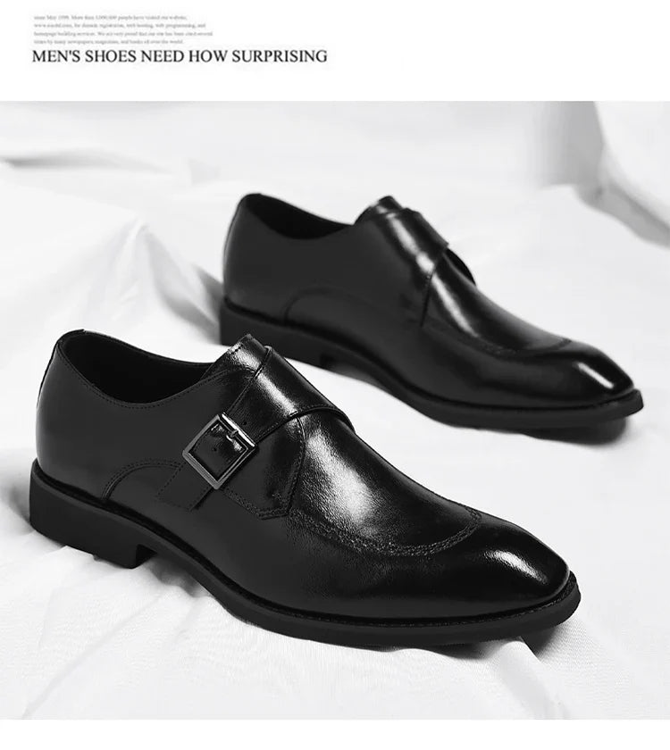 Men's Leather Shoes British Style Business Formal Derby Comfortable Fashionable Casual Footwear-SJ1112