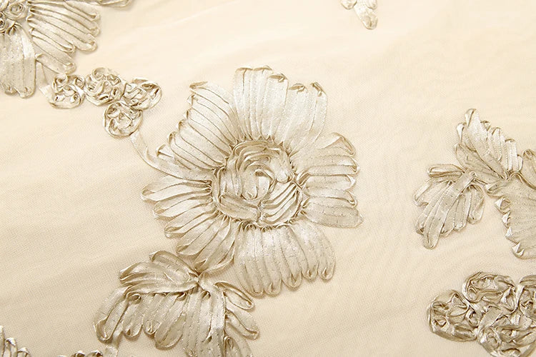 Elegant Flower Embroidery Maxi Dress Women Low-Neck Cross Bandage Backless Summer Street Trend Skinny Holiday Vestidos