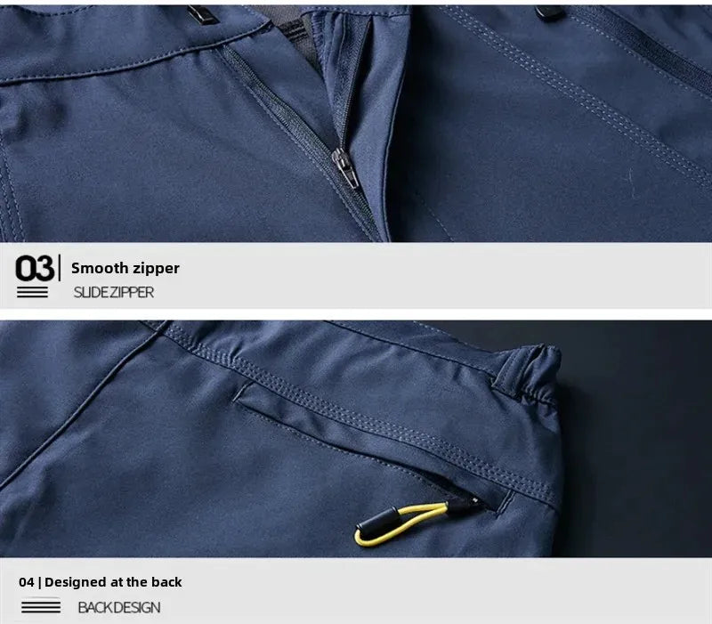 Outdoor Jacket Pants Sets Men Fleece Thermal Waterproof Windproof Hooded Jackets Hiking Military Trip Mountain Camping Clothes