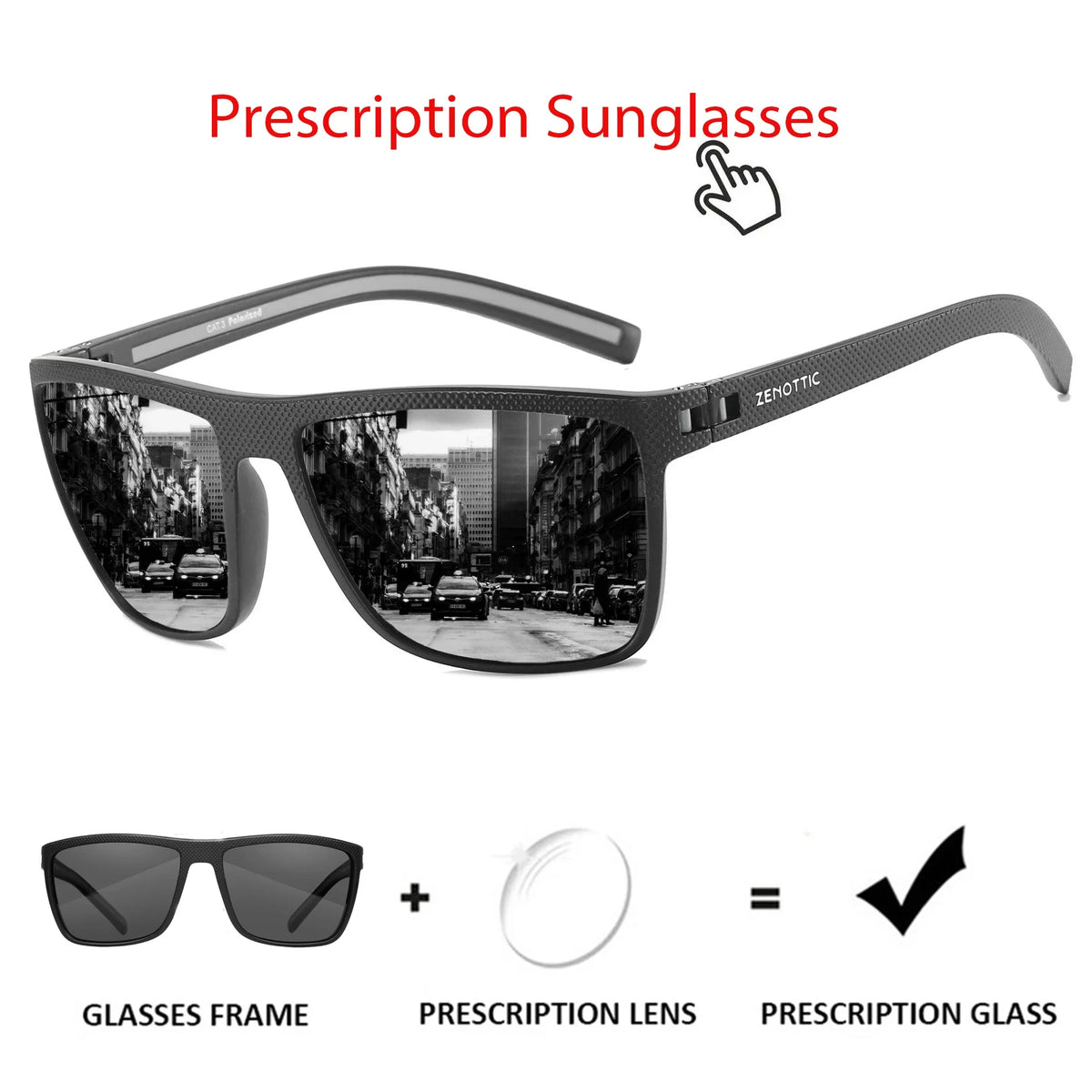 Polarized Sunglasses for Men Lightweight TR90 Frame UV400 Protection Square Sun Glasses