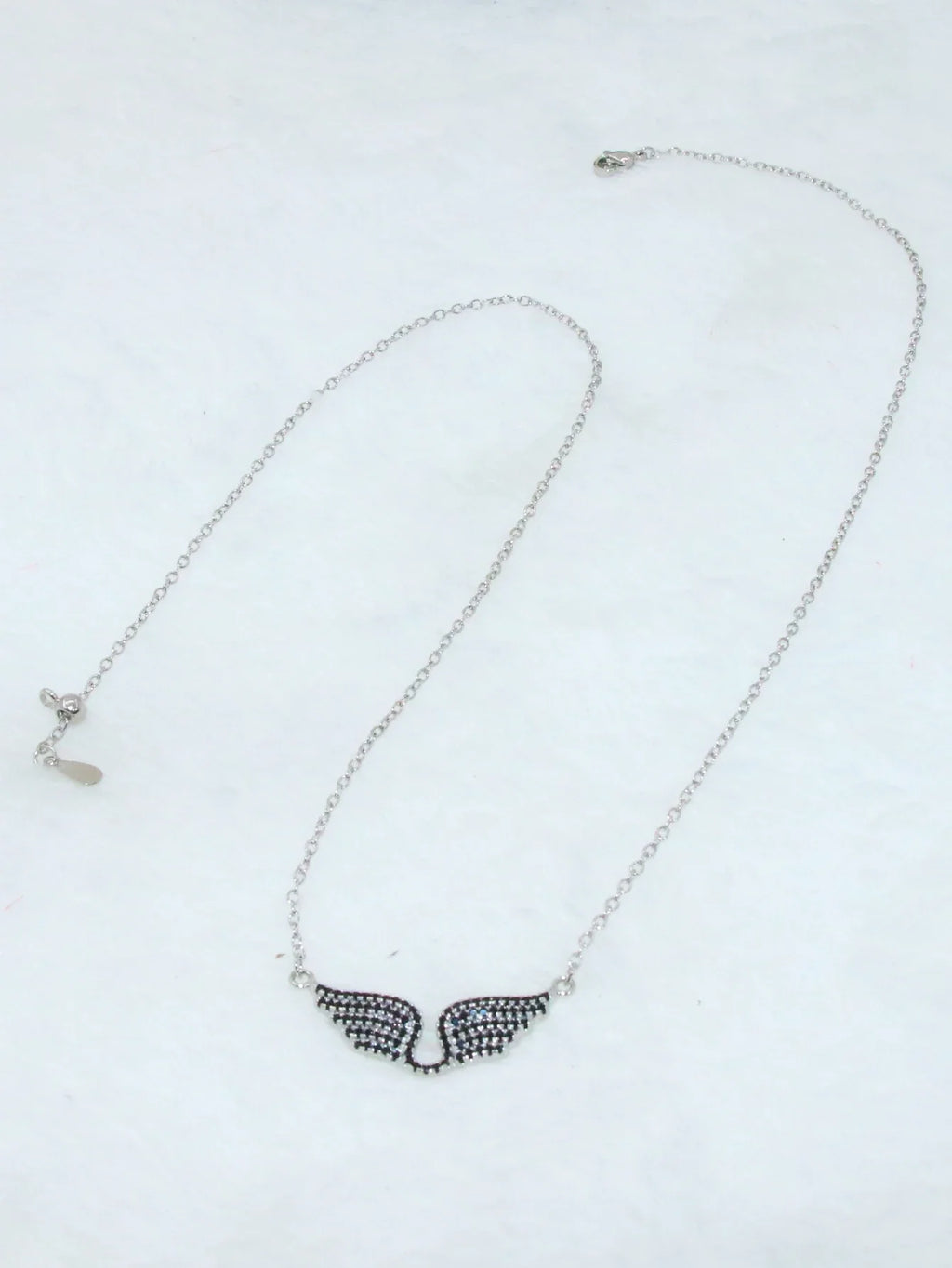 Delicate Women 24K Gold Plated Zircon Angel Wing Chain Pendant Necklace