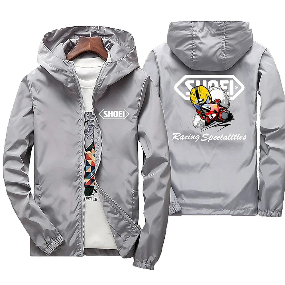 2025 New high-quality men's windproof jacket, large waterproof jacket with mountain and bicycle hood, for spring and autumn