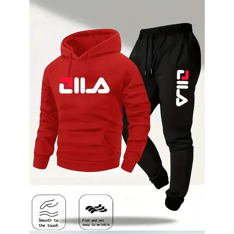 2025Spring and Autumn men's casual suit hooded sweatshirt and sweatpants 2-in-1 comfortable suit suitable for both men and women