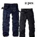 Multi-Pocket Work Pants Men Midweight Field Training Trousers Autumn 1/2Pcs Casual Cargo Pants Outdoor Tactical Hiking Trousers