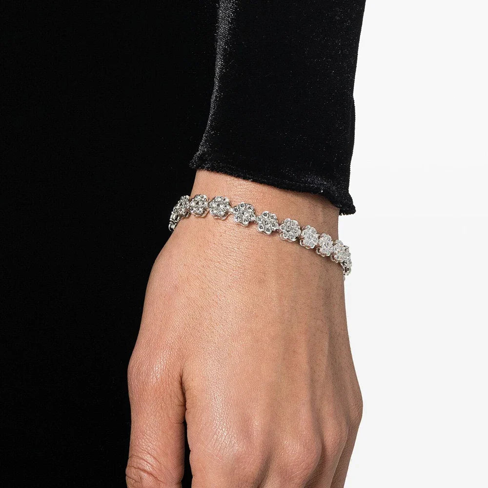 Flower Moissanite Tennis Necklaces Bracelets For Women 925 Sterling Silver Full Diamond Neck Wrist Chain With  Certificate