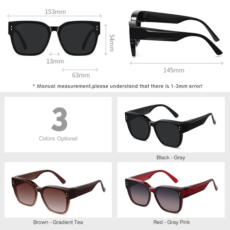Oversized Frame Cover Optical Glasses Trend Fit Over Sunglasses For Men Women Polarized TR-90 Anti-Glare UV400 Eyewear