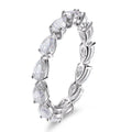 3x5mm Pear Cut Moissanite Eternity Rings for Women Lab Diamond GRA Anniversary Ring s925 Sterling Silver Wedding Band