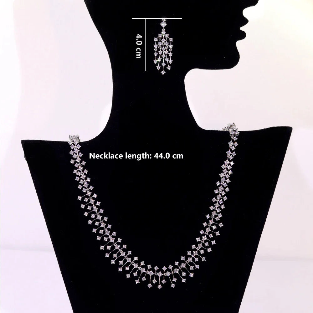 Fashion CZ Bride Indian Jewelry Set for Women Water Drop Wedding Design Choker Necklace Girlfriend birthday Gifts X0520
