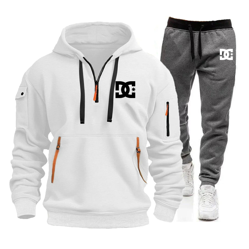 Men's hoodie sets for autumn and winter, featuring casual, fashionable, comfortable and personalized jogging suits and sport pan