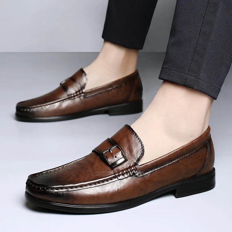High Quality Men's Genuine Leather Loafers Handmade Casual Shoes Moccasins Slip on Walking Flats Versatile Male Business Shoes
